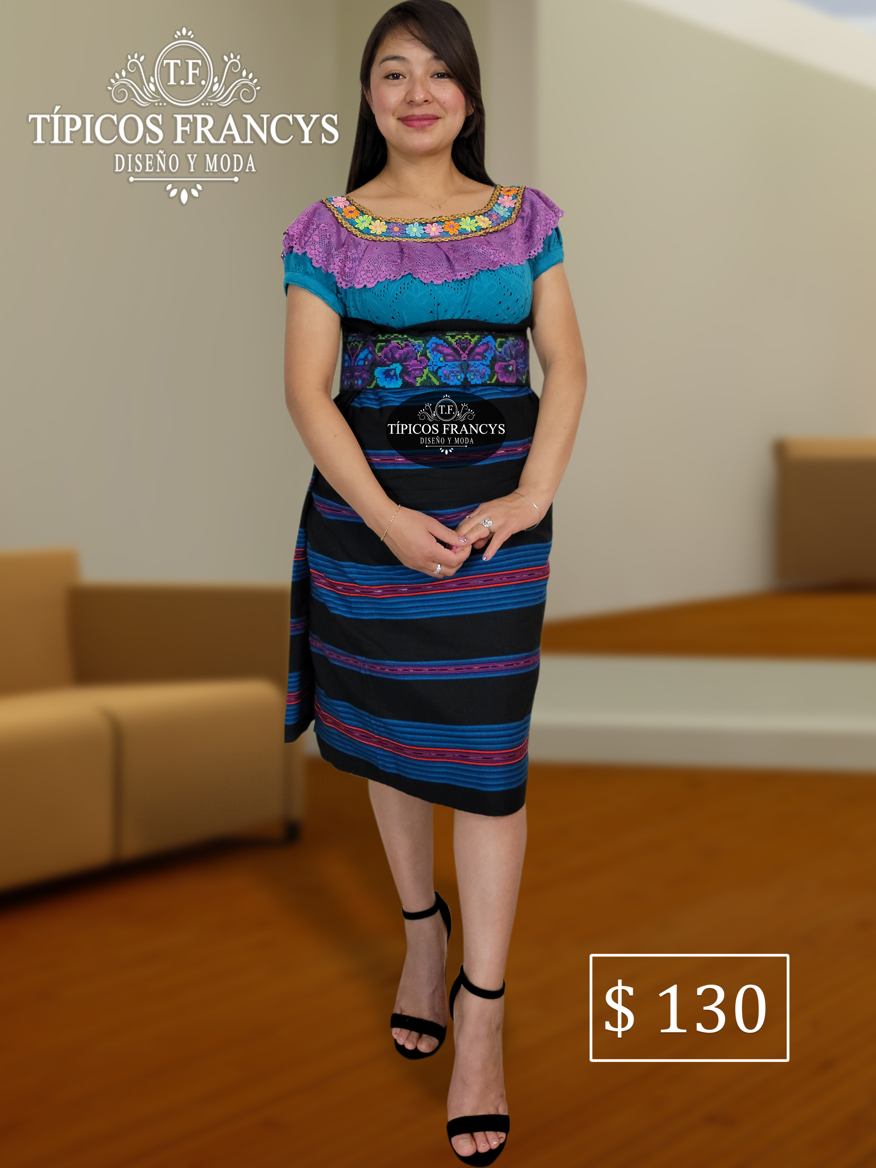 Traje de 3 piezas Celeste lila