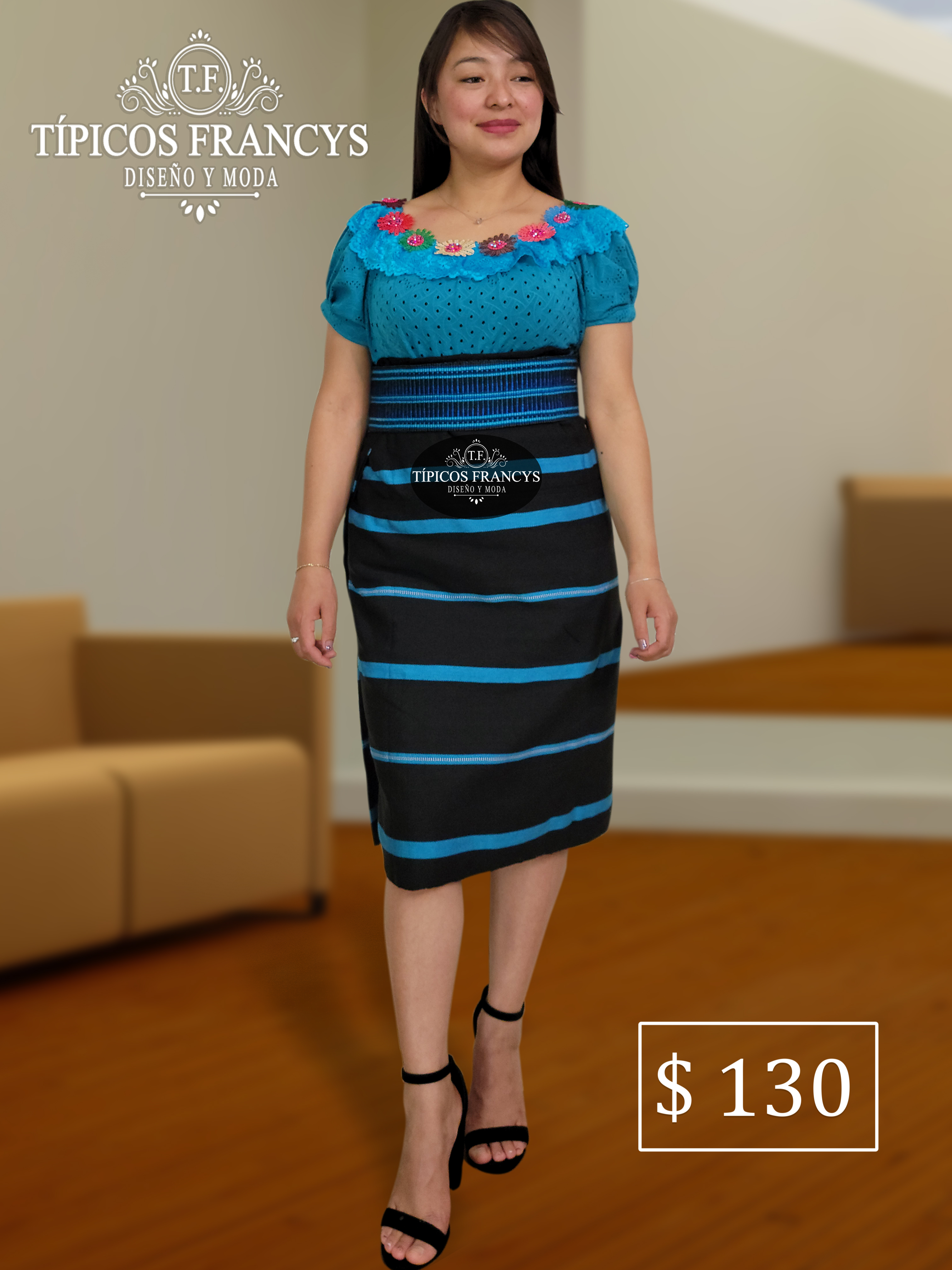 Traje 3 Piezas Celeste con Rosado